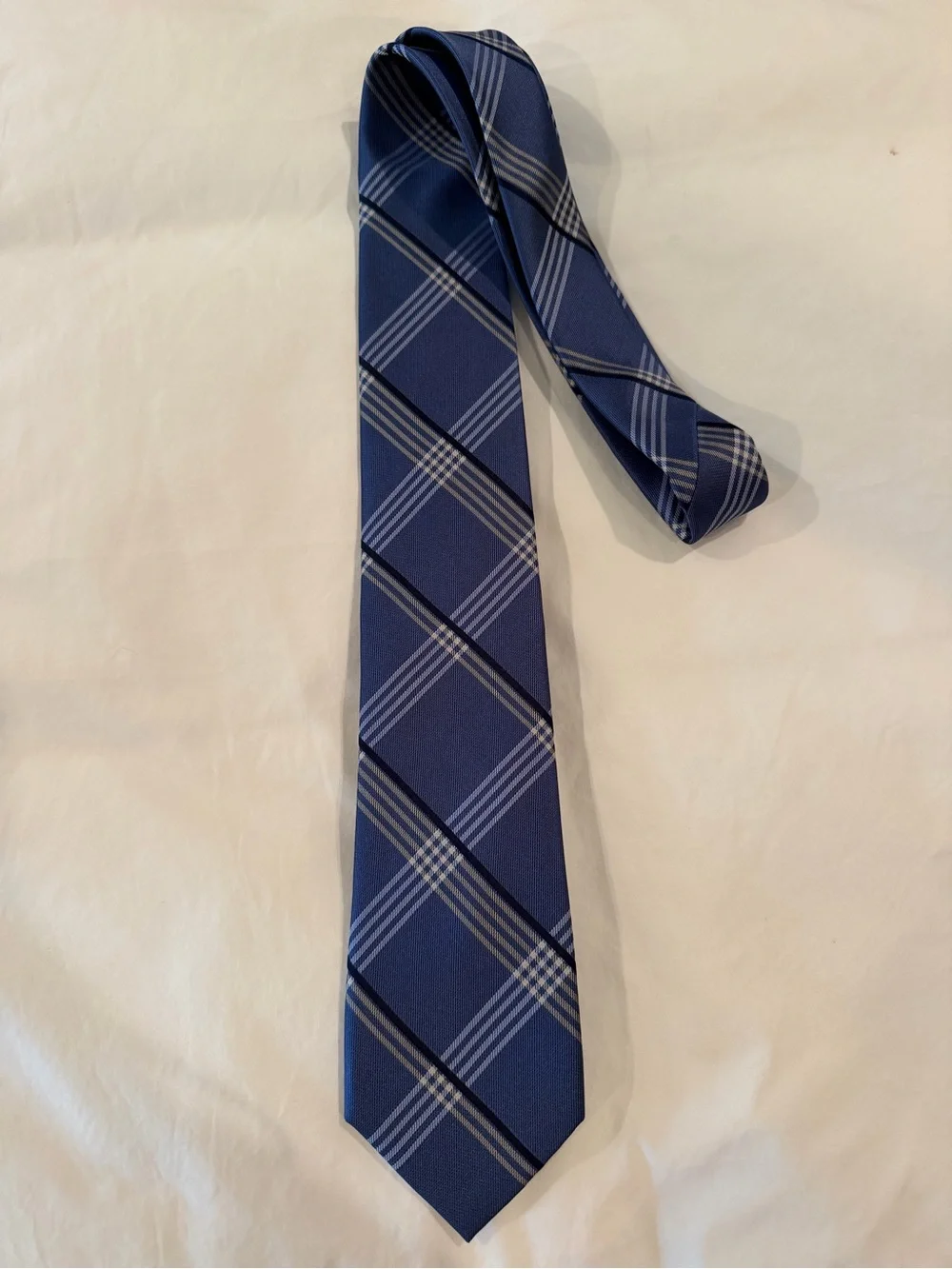 Classic Blue Plaid Men's Tie